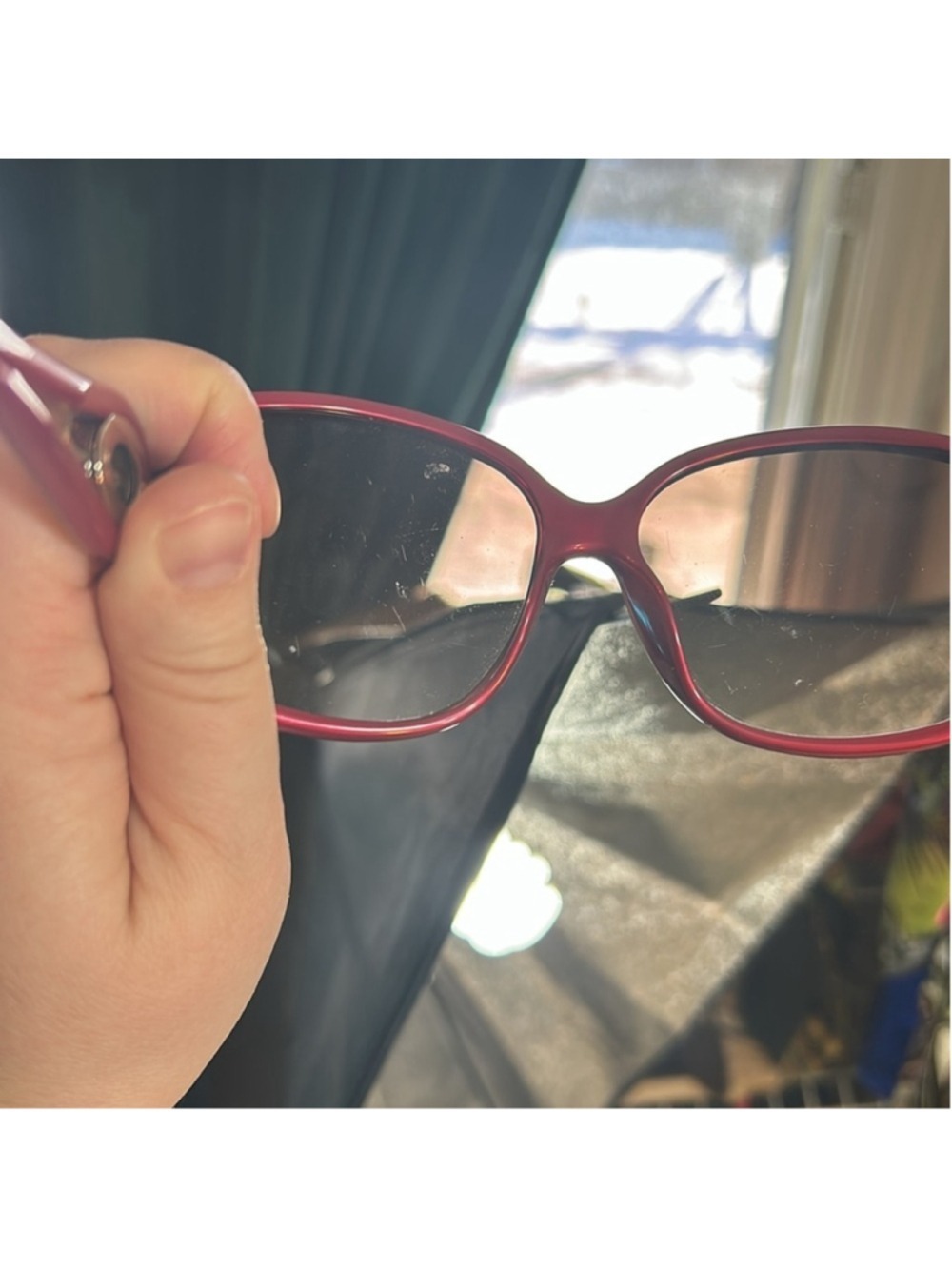 Dior VOLUTE2STR Chic Red Sunglasses with Rhinestone Detail OF5058S57N - Picture 12 of 13